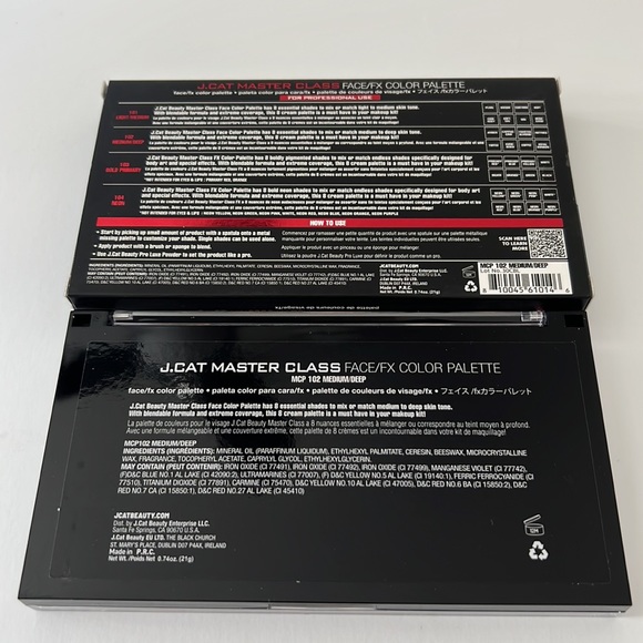 J.Cat Beauty Master Class Face/FX Color Palette 8 Shades MCP 102 Medium/Deep NIB - Picture 4 of 8
